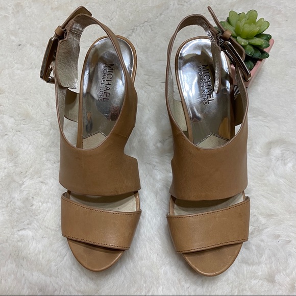 MICHAEL KORS Vachetta Leather Platform Sandals - Picture 2 of 8